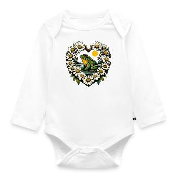 Froschiger See - Baby Bio-Langarm-Body - Weiß - Vorne