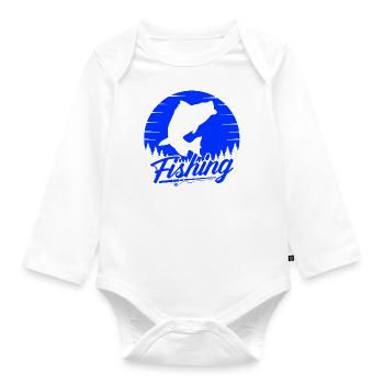 fisch, fisch, angeln, see, meer, angeln, fauna, exotisch - Baby Bio-Langarm-Body - Weiß - Vorne