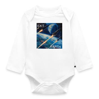 Exit Earth - Organic Longsleeve Baby Bodysuit - white - Front