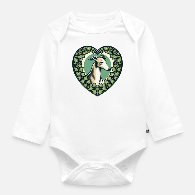 Lévrier - Body Bébé bio manches longues - blanc