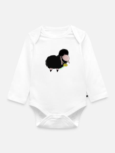 Black Sheep VIP-Schaf Wolly Sheepling Gaming - Baby Bio-Langarm-Body - Weiß