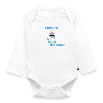 Einhorn - Baby Bio-Langarm-Body - Weiß - Vorne
