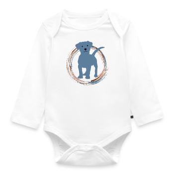 Hündchen - Baby Bio-Langarm-Body - Weiß - Vorne