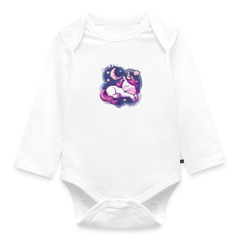 Offizielles Schlafshirt Unicorn - Baby Bio-Langarm-Body - Weiß - Vorne