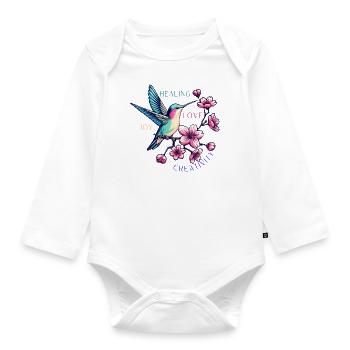 Hummingbird - Organic Longsleeve Baby Bodysuit - white - Front