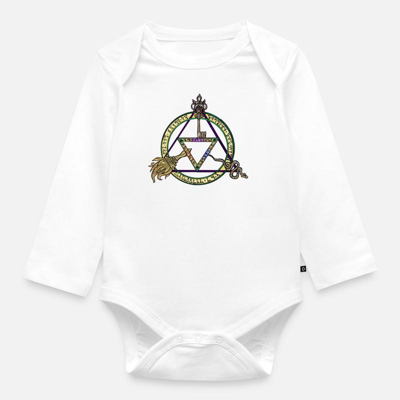 Hekate Symbolik - Baby Bio-Langarm-Body - Weiß