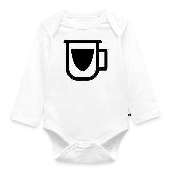 cup of coffee - Organic Longsleeve Baby Bodysuit - white - Front
