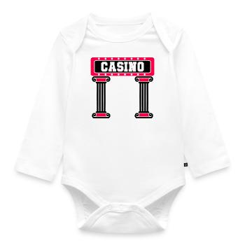 Casino Vegas Pillar - Organic Longsleeve Baby Bodysuit - white - Front