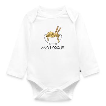 lustige Nudeln Zitat senden Nudeln Ramen Nudeln - Baby Bio-Langarm-Body - Weiß - Vorne