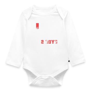 Maman de 2 garçons Chemise cadeau de Fils Mère - Body Bébé bio manches longues - blanc - Devant