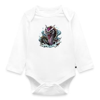 chinese dragon - Baby Bio-Langarm-Body - Weiß - Vorne