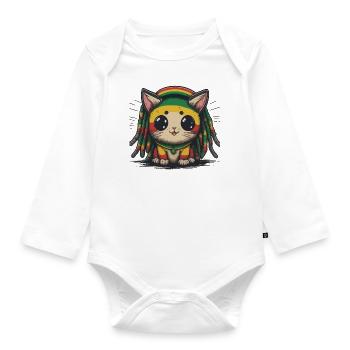 Lion Reggaeton - Organic Longsleeve Baby Bodysuit - white - Front