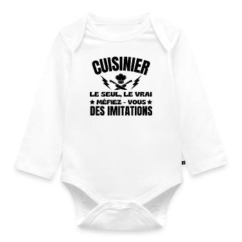 Cook the only one the real one - Organic Longsleeve Baby Bodysuit - white - Front