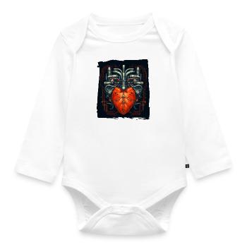 The heart, the engine of life - Organic Longsleeve Baby Bodysuit - white - Front