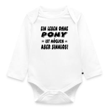Pony - Baby Bio-Langarm-Body - Weiß - Vorne