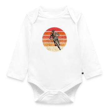 MTB MTB bergab - Baby Bio-Langarm-Body - Weiß - Vorne