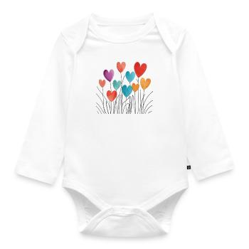 Fleurs pour maman - Body Bébé bio manches longues - blanc - Devant