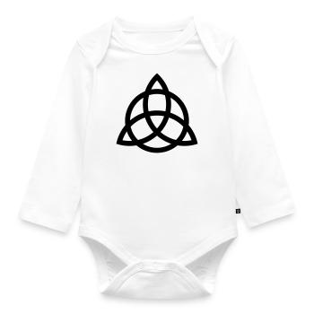 TRIQUETRA outline - Organic Longsleeve Baby Bodysuit - white - Front