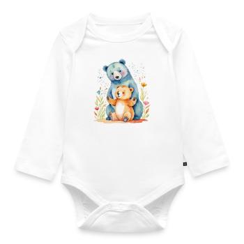 Du bist unersetzlich! Eltern Kind - Baby Bio-Langarm-Body - Weiß - Vorne