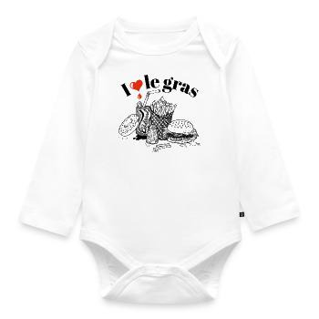 I love le gras - Body Bébé bio manches longues - blanc - Devant