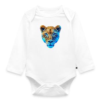 Polygon Tiger - Baby Bio-Langarm-Body - Weiß - Vorne