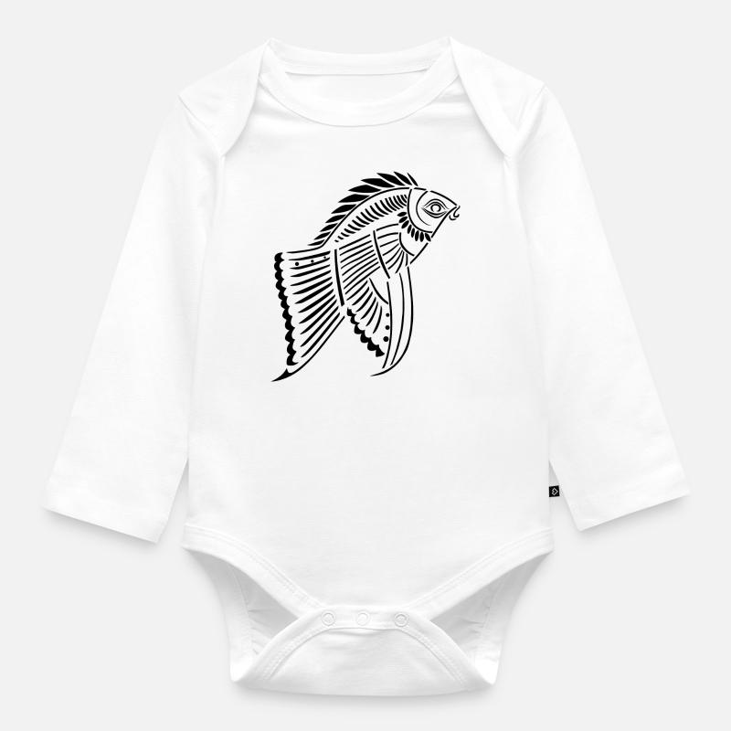 Poissons préhistoriques - Body Bébé bio manches longues - blanc