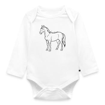 Pferd i ride horses - Baby Bio-Langarm-Body - Weiß - Vorne
