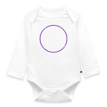 book lovers happy contemporary literature - Organic Longsleeve Baby Bodysuit - white - Front