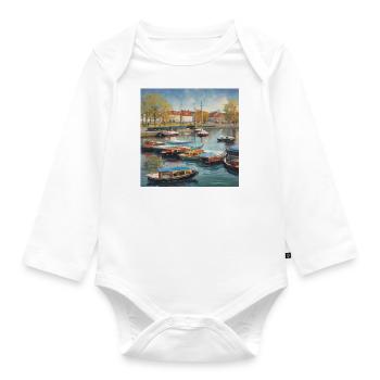 Port - Body Bébé bio manches longues - blanc - Devant