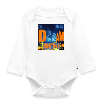 "DREAM SHAKE" design - Organic Longsleeve Baby Bodysuit - white - Front