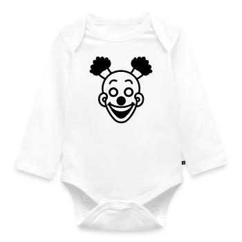 Clown - Baby Bio-Langarm-Body - Weiß - Vorne