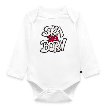 SkaDaBorn Konturlogo - Baby Bio-Langarm-Body - Weiß - Vorne
