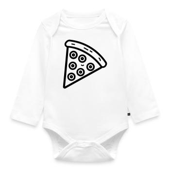 part de pizza - Body Bébé bio manches longues - blanc - Devant