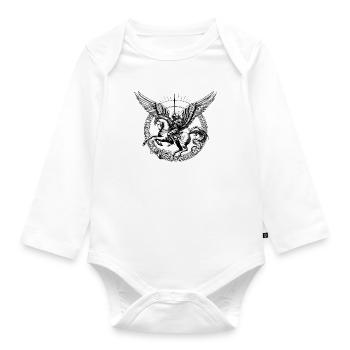 ein Engel, der mit einem Schwert bewaffnet ist - Baby Bio-Langarm-Body - Weiß - Vorne