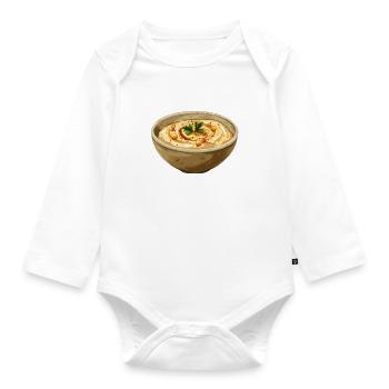 Délicieux bol de houmous pour les amateurs de - Body Bébé bio manches longues - blanc - Devant