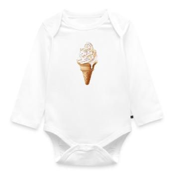 Eiskalte Süße Verführung Mit Streuseln - Baby Bio-Langarm-Body - Weiß - Vorne