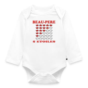 SCHWIEGERVATER 5 STERNE - Baby Bio-Langarm-Body - Weiß - Vorne