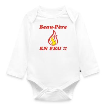 Stepfather ON FIRE - Organic Longsleeve Baby Bodysuit - white - Front