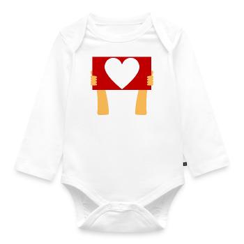 Declaration of Love Sign - Organic Longsleeve Baby Bodysuit - white - Front