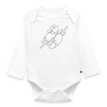 Otter One-Line-Art - Baby Bio-Langarm-Body - Weiß - Vorne