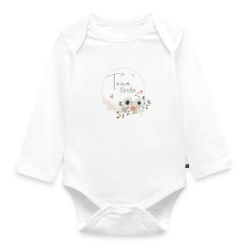 Team bride couronne floral boho - Body Bébé bio manches longues - blanc - Devant
