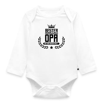 bester opa der welt - Baby Bio-Langarm-Body - Weiß - Vorne