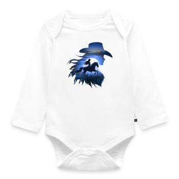 Cowboy Lustige Frauen Hut Wild Western Rodeo Texas - Baby Bio-Langarm-Body - Weiß - Vorne