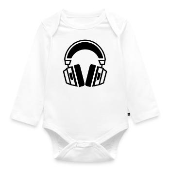 Gaming-Headset - Baby Bio-Langarm-Body - Weiß - Vorne