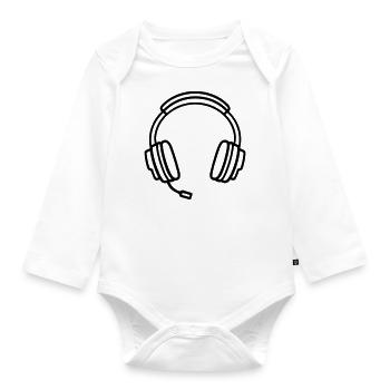 Gaming headset - Organic Longsleeve Baby Bodysuit - white - Front