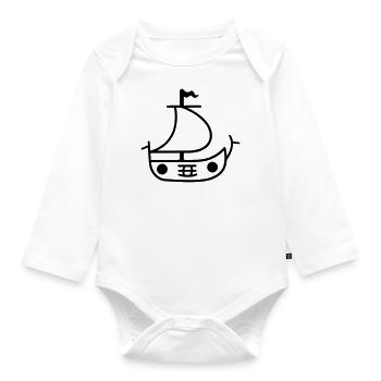 pirate ship - Organic Longsleeve Baby Bodysuit - white - Front