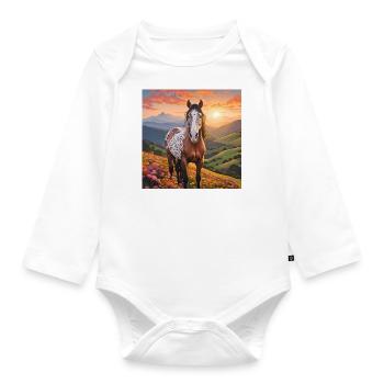 Art du cheval - Body Bébé bio manches longues - blanc - Devant