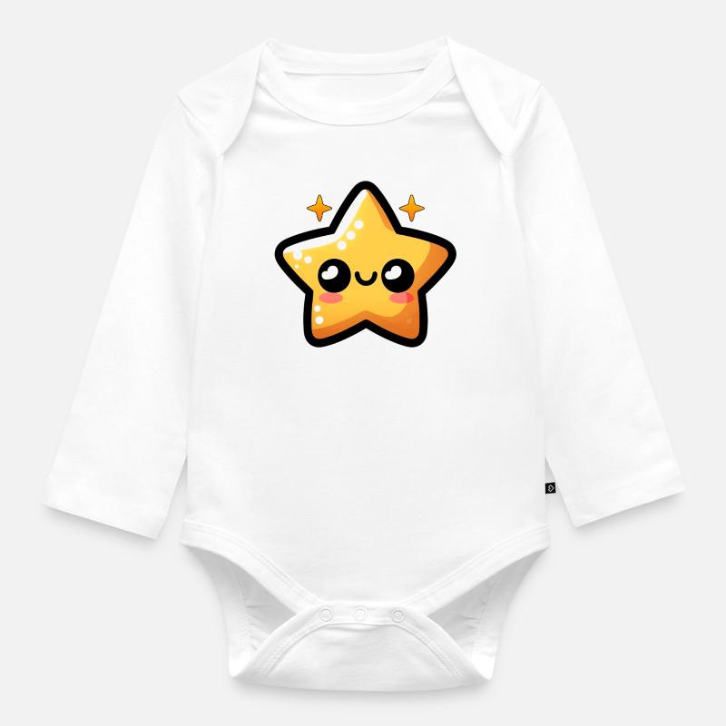 Stern #2 - Baby Bio-Langarm-Body - Weiß