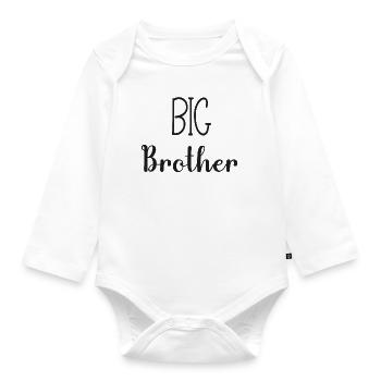 Big Brother - Big Bro - Organic Longsleeve Baby Bodysuit - white - Front