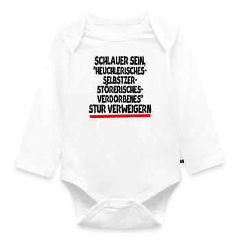 verweigern - Baby Bio-Langarm-Body - Weiß - Vorne